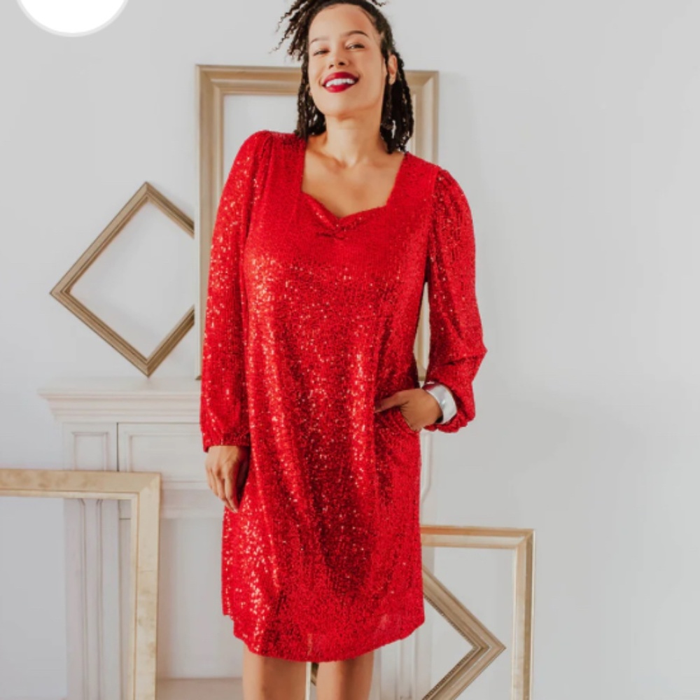 Pink Desert Red Sequin Dress